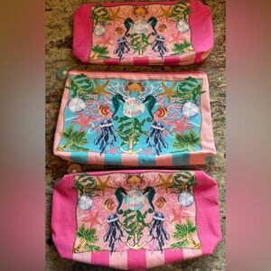 Estee Lauder Pink and Blue Sea Life Cosmetic Bag